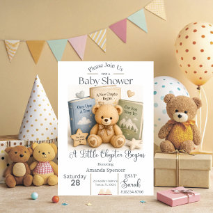 Een klein hoofdstuk begint Baby Shower uitnodigi Kaart