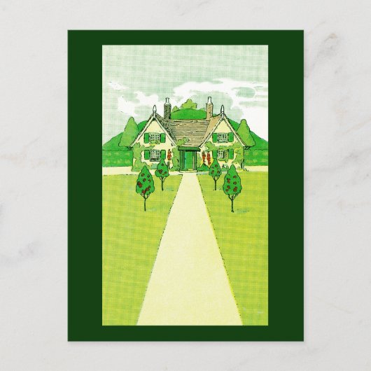 Een  klein huis briefkaart (Voorkant)