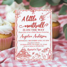 Een Klein Italiaans Gehaktballetje Baby Shower Uit