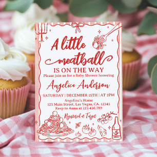 Een Klein Italiaans Gehaktballetje Baby Shower Uit Kaart