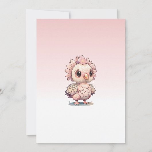 Een klein kalkoentje is op weg Uitnodiging, Bedank Kaart (Achterkant)