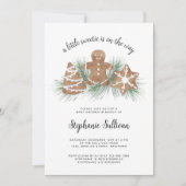 Een klein kerstfeest Baby shower uitnodiging (Voorkant)