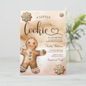 Een klein koekje peperkoek Waterverf Baby shower Kaart (Staand voorkant)