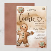 Een klein koekje peperkoek Waterverf Baby shower Kaart (Voorkant / Achterkant)