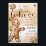 Een klein koekje peperkoek Waterverf Baby shower Kaart<br><div class="desc">EDITABLE Een beetje Cookie Gingerbread Waterverf Baby shower Invitation Elegant Brown Waterverf Star Greenery Cookies Baby shower Party Uitnodigen</div>