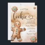 Een klein koekje peperkoek Waterverf Baby shower Kaart<br><div class="desc">EDITABLE Een beetje Cookie Gingerbread Waterverf Baby shower Invitation Elegant Brown Waterverf Star Greenery Cookies Baby shower Party Uitnodigen</div>