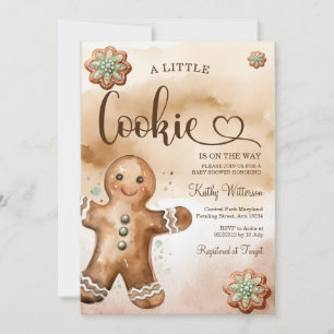 Een klein koekje peperkoek Waterverf Baby shower Kaart