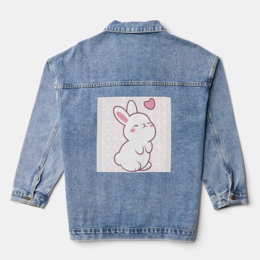 Een klein konijn gemaakt van gevoelens denim jacket (Achterkant)