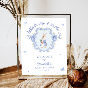 Een klein konijn is op komst Baby Shower Welkom Poster