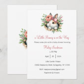 Een klein konijn is op komst Uitnodiging, Baby Kaart (Voorkant / Achterkant)