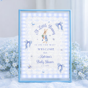 Een Klein Konijn Is Op Weg Baby Shower Welkom Poster