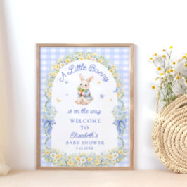 Een Klein Konijn Komt Onderweg Baby Shower Welkom Poster