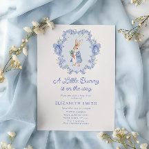 Een klein konijntje is onderweg naar  Baby shower