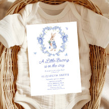Een klein konijntje is op weg naar het Baby shower