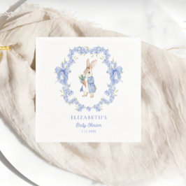 Een klein konijntje is op weg naar het Baby shower Servet