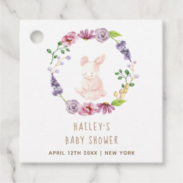 Een klein konijntje paasbloemenkrans Baby shower Bedankjes Labels
