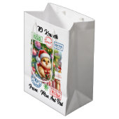 Een klein kuiken is klaar voor kerst medium cadeauzakje (Voorkant Gekanteld)