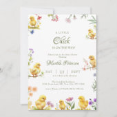 Een klein kuiken is op weg naar het boerderijen va kaart (Voorkant)