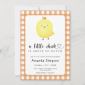 Een klein kuiken staat op het punt om Baby shower  Kaart (Voorkant)