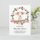 Een klein lammetje is op weg Baby shower Kaart (Staand voorkant)