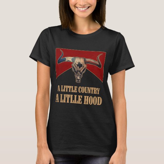 Een klein land A litlle Hood Bull Skull Western T-shirt (Voorkant)