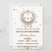 Een Klein Leeuwtje Is Op Weg Jongens Baby Shower
