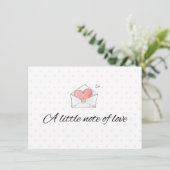 Een klein liefdesbriefkaart met envelop informatiekaartje (Staand voorkant)