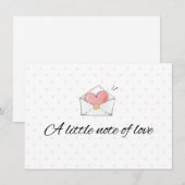 Een klein liefdesbriefkaart met envelop informatiekaartje (Voorkant / Achterkant)