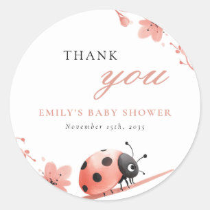 Een Klein Liefdeskevertje Is Op Weg Baby Shower Ronde Sticker