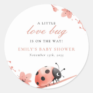 Een Klein Liefdeswurmje Is Op Weg Baby Shower Ronde Sticker
