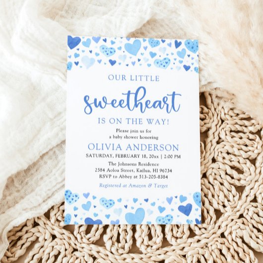 Een klein liefje Blue Valentijn Baby shower Kaart