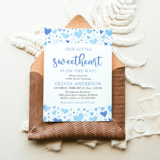 Een klein liefje Blue Valentijn Baby shower Kaart