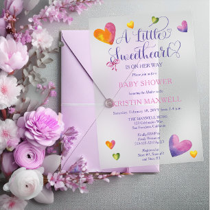 Een Klein Liefje Is Op Weg Baby Shower Acryl Uitnodigingen