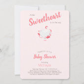 Een klein liefje roze Baby shower met een hart Kaart (Voorkant)