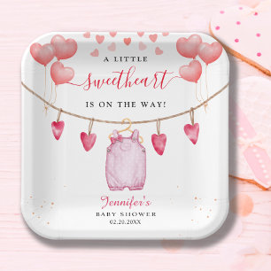 Een Klein Liefje Valentijnsdag Baby Shower Papieren Bordje