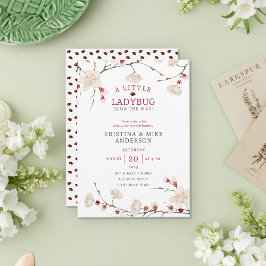 Een klein lieveheersbeestje baby meisje douche kaart