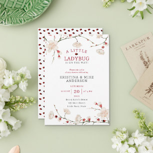 Een klein lieveheersbeestje baby meisje douche kaart