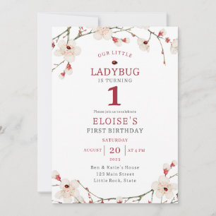 Een klein lieveheersbeestje baby meisje eerste ver kaart