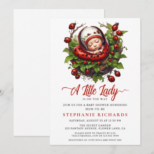 Een klein lieveheersbeestje Baby shower Kaart (Voorkant / Achterkant)