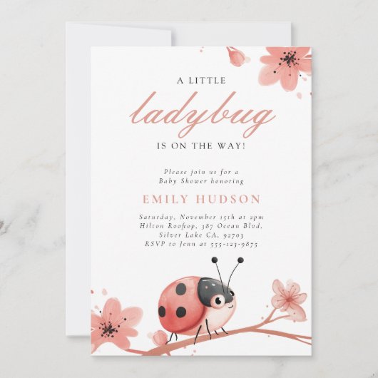 Een klein lieveheersbeestje is onderweg naar het B Kaart (Voorkant)