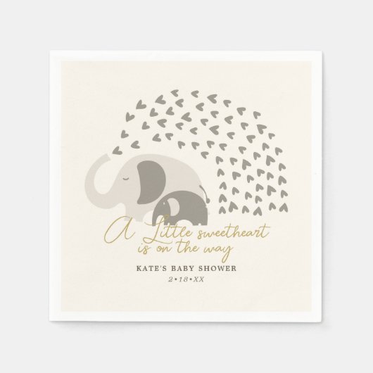 Een klein Lieverd Elephant Neutraal Baby shower Servet (Voorkant)