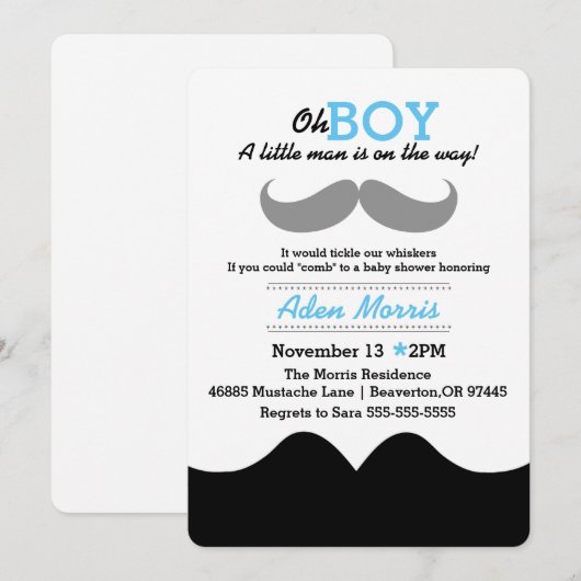 Een klein man is onderweg naar het baby shower kaart (Voorkant / Achterkant)