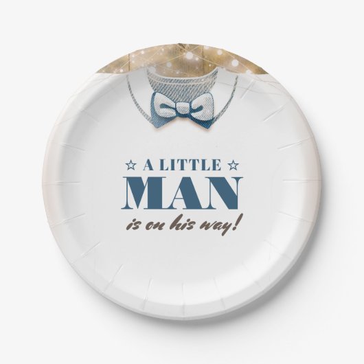 Een klein Man is op Zijn Weg Baby shower Papieren Bordje (Voorkant)
