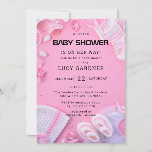 Een klein meisje Baby shower Kaart (Voorkant)