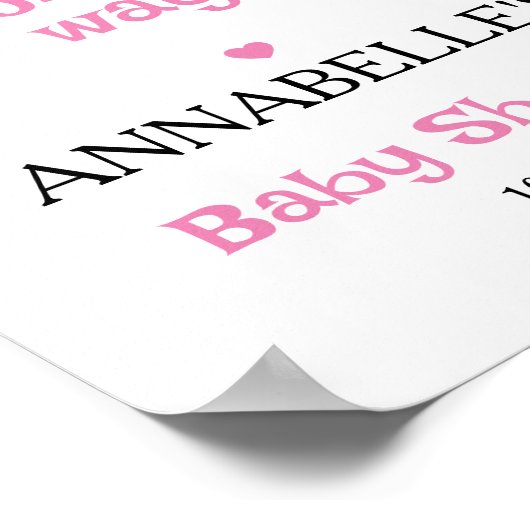 Een klein meisje Baby shower Welkom Poster (Hoek)