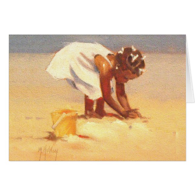 Een klein meisje dat zand speelt (Voorkant Horizontaal)