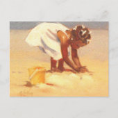 Een klein meisje dat zand speelt briefkaart (Voorkant)