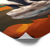 Een klein meisje en haar twee katten poster (Hoek)