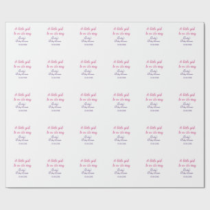 Een klein meisje is op komst baby shower roze naam cadeaupapier