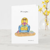 Een klein meisje met een blauwe stoel die je vermi kaart (Gele Bloem)